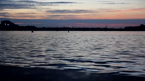 Summer dawn over the Neva River in St. Petersburg Stock Footage 145118519