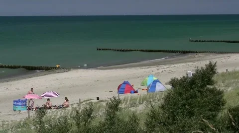 Summer Day at Ahrenshoop Beach - Baltic Sea, Northern Germany Stock-Footage 40763771