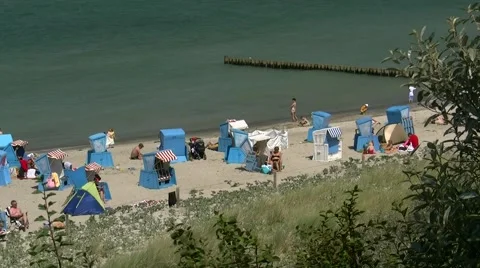Summer Day at Ahrenshoop Beach - Baltic Sea, Northern Germany Stock-Footage 40763795