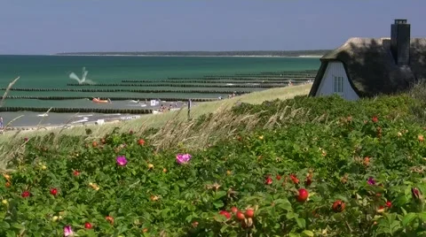Summer Day at Ahrenshoop Beach - Baltic Sea, Northern Germany Stock Footage 40787355