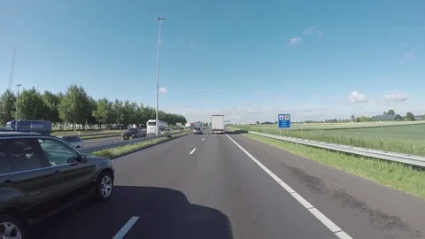 Summer day on the highway Stock Footage 83499494