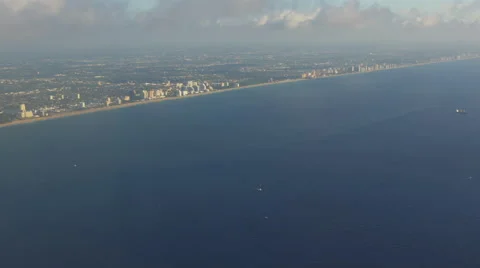 Summer day miami beach plain ocean view 4k florida usa Stock Footage 51598277