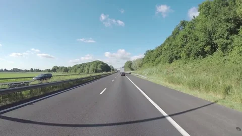 Summer day on the motorway Stock Footage 83499500