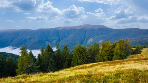Summer day mountain time lapse scene Stock Footage 248035596