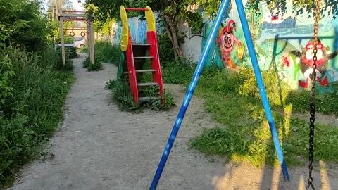 Summer day on Old playground Stock Footage 158316724