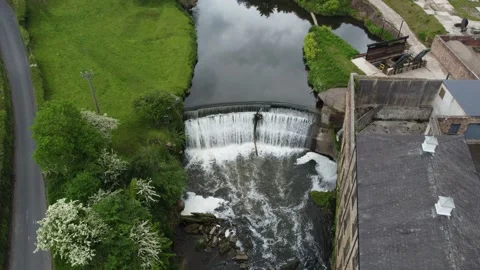 Summer day River Waterfall Stock Footage 155404146