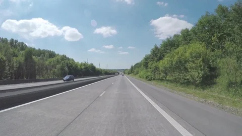 Summer day on the road Stock Footage 83499990