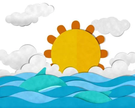 Summer day at sea Stock Illustration