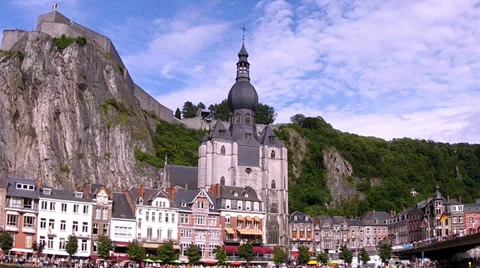 Summer day in a small Belgian town Dinant. Stock Footage 34497422