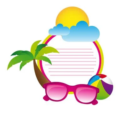 Summer day with space advertising, elements summer. vector Illustrazione stock