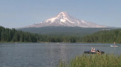 Summer Day at Trillium Lake Stock Footage 41813232