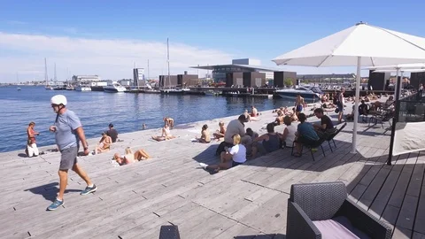 Summer days in Copenhagen Harbour Stock Footage 101632526