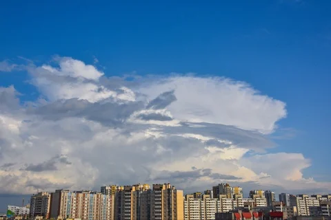 Summer daytime clouds time lapse and before sunset over Video stock 124158831