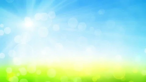 Summer defocused sky grass blur, green blue bokeh natural background. Light Video stock 86281531