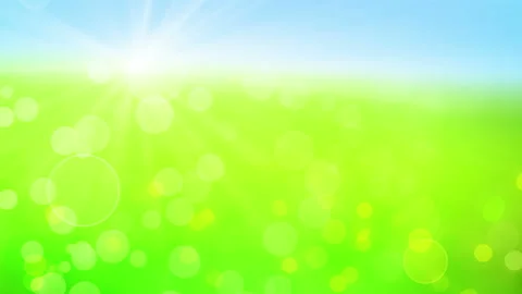 Summer defocused sky grass blur, green blue bokeh natural background. Light Stock Footage 86282238