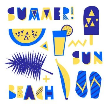 Summer Design Elements Illustrazione stock