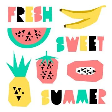 Summer Design Elements Stock Illustration