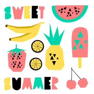 Summer Design Elements Illustrazione stock