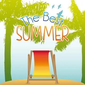 Summer design over landscape background vector illustration 스톡 일러스트
