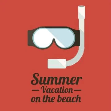 Summer design over red background, vector illustration Stockillustratie