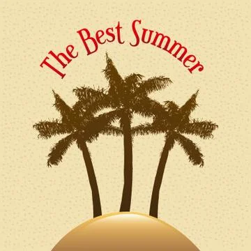 Summer design over sunset background vector illustration Stock Illustration