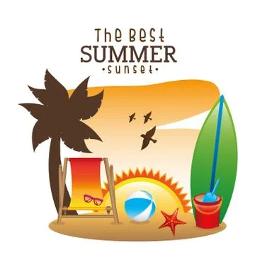 Summer design over white background vector illustration Illustrazione stock