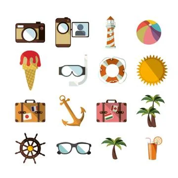 Summer design over white   background vector illustration Illustrazione stock