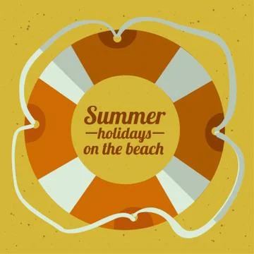 Summer design over yellow background, vector illustration 스톡 일러스트