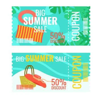 Summer discount layout template special sale offer Stock Illustration