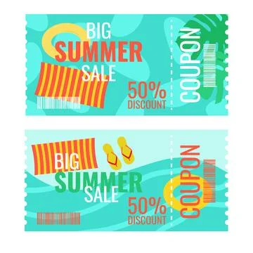 Summer discount layout template special sale offer Stock Illustration