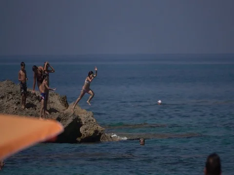 Summer dives Stock Footage 78637405