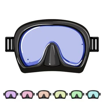 Summer diving mask cartoon vector graphic Stock Illustration