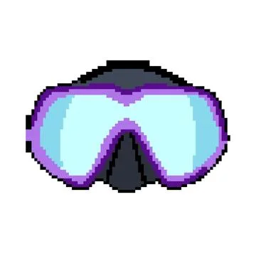 Summer diving mask pixel art vector illustration Stock Illustration