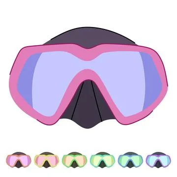 Summer diving mask vector cartoon graphic Illustrazione stock
