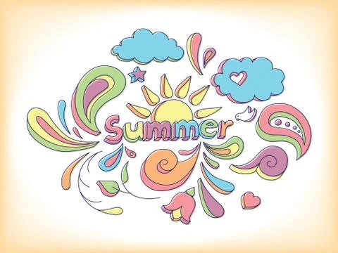 Summer Doodle Stock Illustration