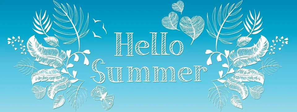 Summer doodles background Stock Illustration