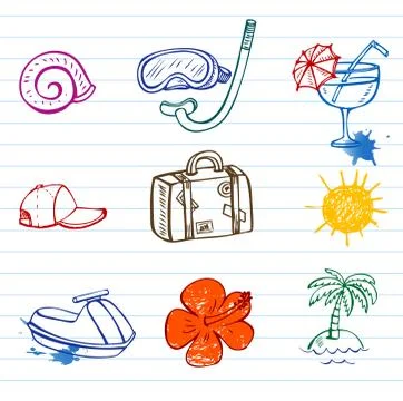 Summer doodles Stock Illustration