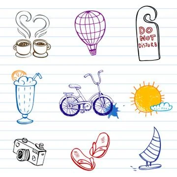 Summer doodles Stock Illustration