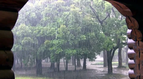 Summer downpour in Japan Stock Footage 36054503