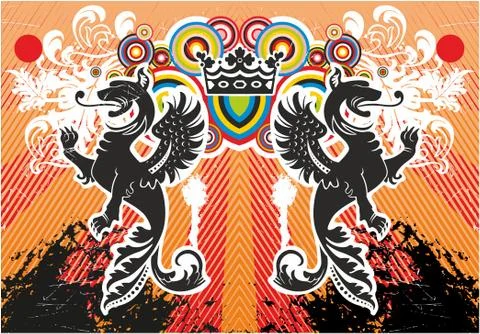 Summer dragon card Stock Illustration