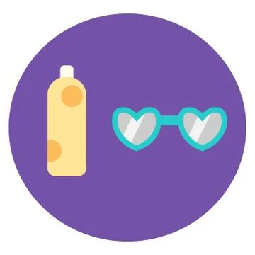 Summer drink and sunglasses. Vector Stock Illustration