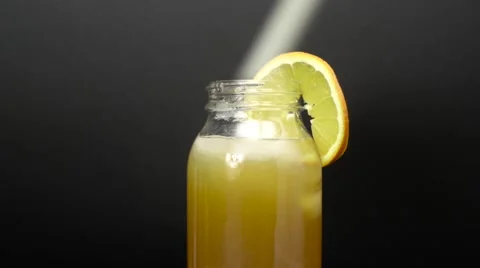 Summer Drink on black background Stock Footage 61327632