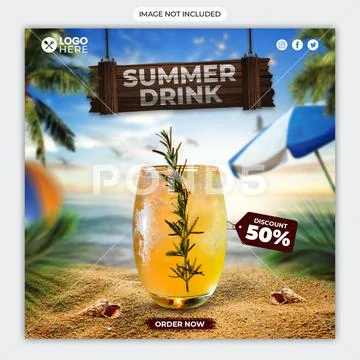Summer drink Template PSD