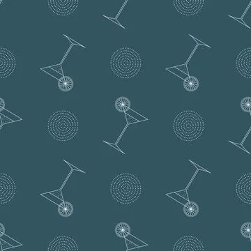 Summer drink. Seamless pattern cocktail garnished with lemon slice Stock Illustration