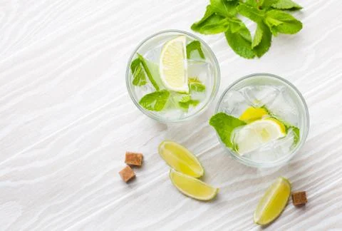 Summer drinks with ice Stock Photos