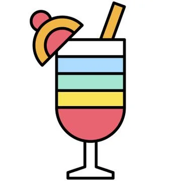 Summer drinks icon, Summer vacation related vector Stock Illustration