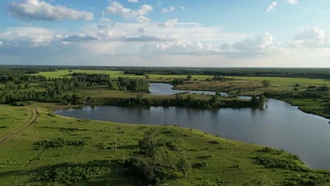 Summer drone shot of nature Stock Footage 227128933