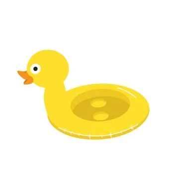 Summer duck float swimming pool ring Stock Illustration