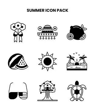 Summer DuoTone UI Icons Pack Ilustración de archivo