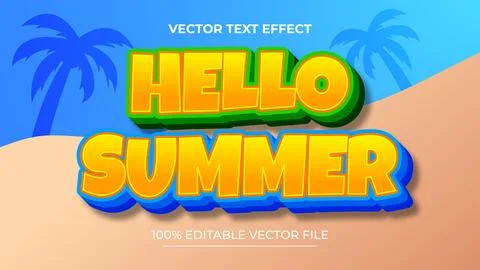 Summer Editable Vector Text Effect Stock Illustration